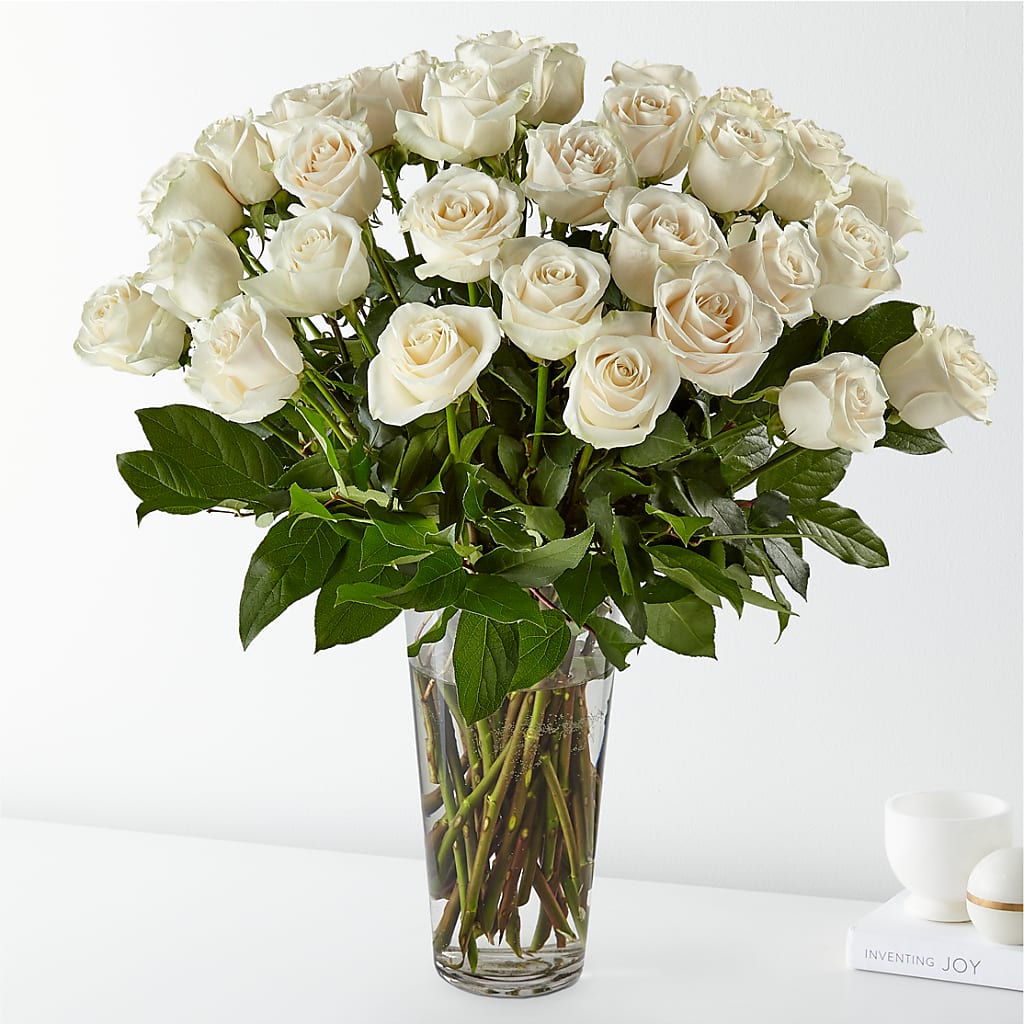 Long Stem White Rose Bouquet – The Gift Garden, Macon GA