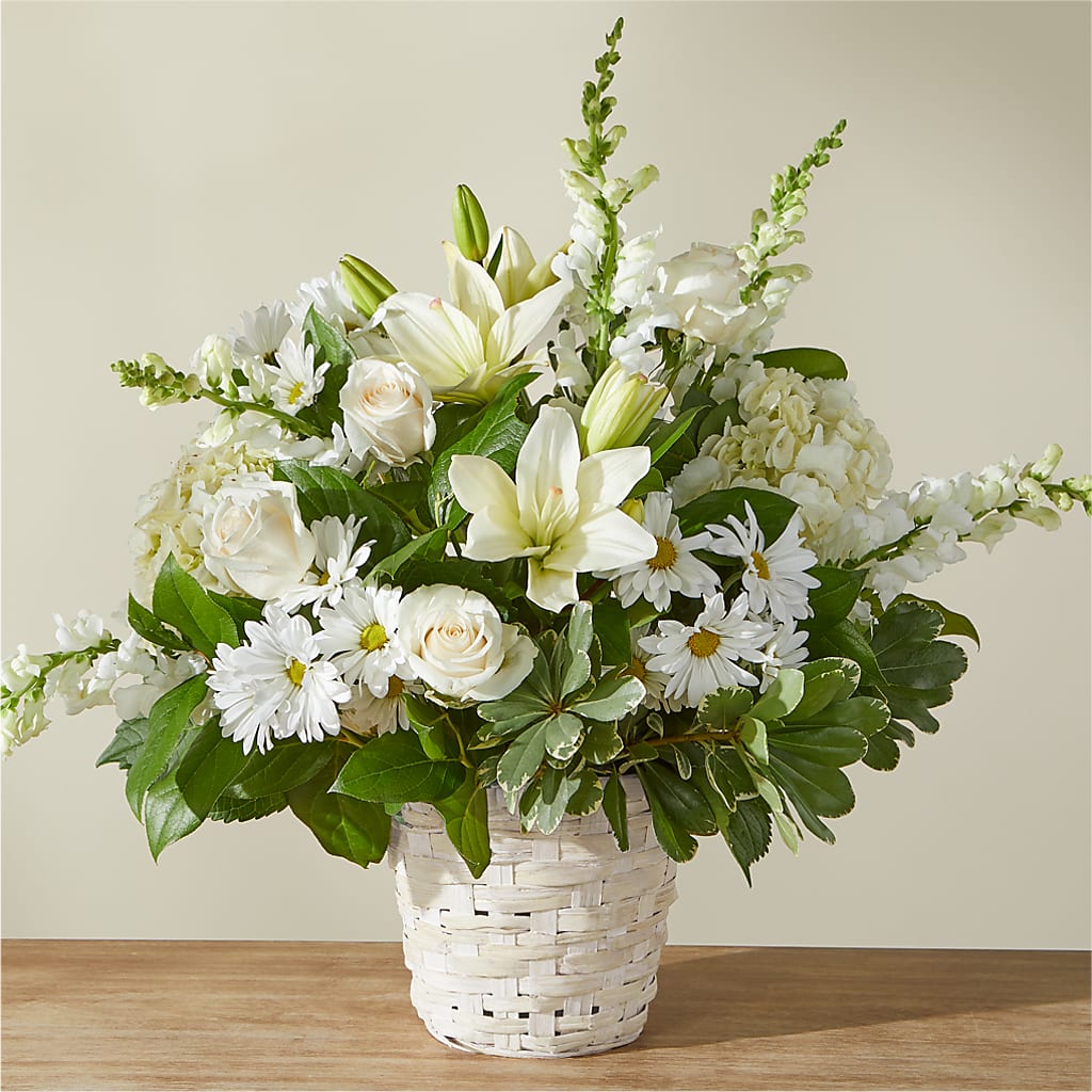 Ivory Elegance Floral Basket – The Gift Garden, Macon GA