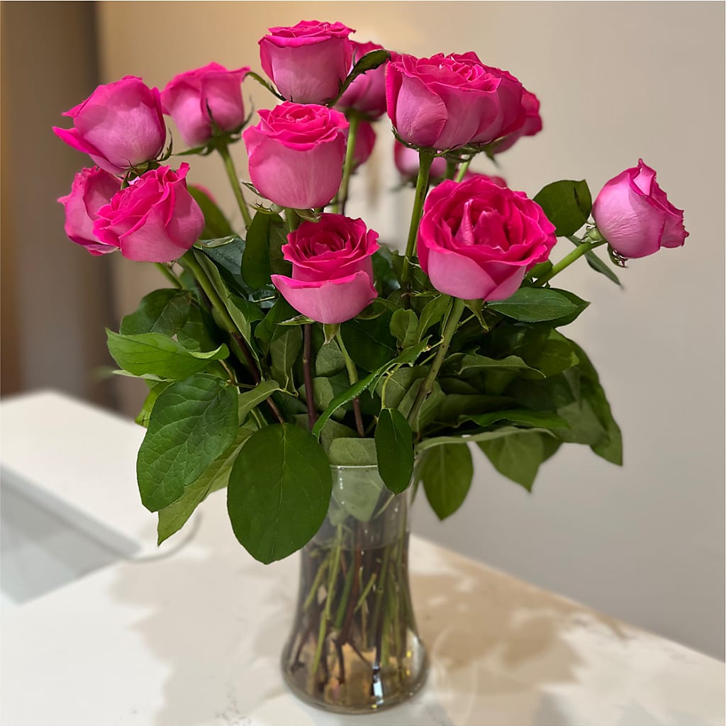 Long Stem Pink Rose Bouquet –  The Gift Garden, Macon GA