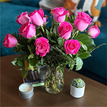 Long Stem Pink Rose Bouquet –  The Gift Garden, Macon GA