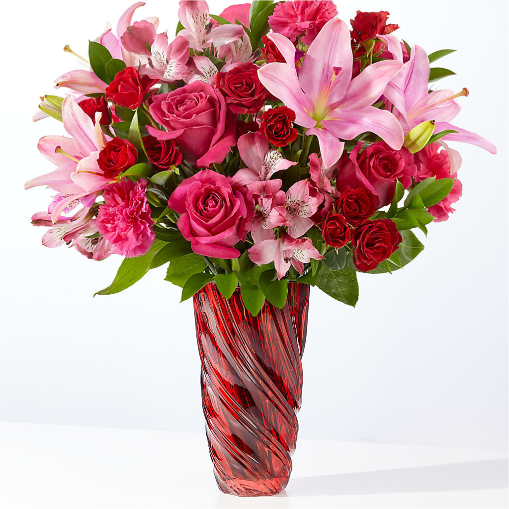 In Love Bouquet with Luxe Swirl Vase –  The Gift Garden, Macon GA