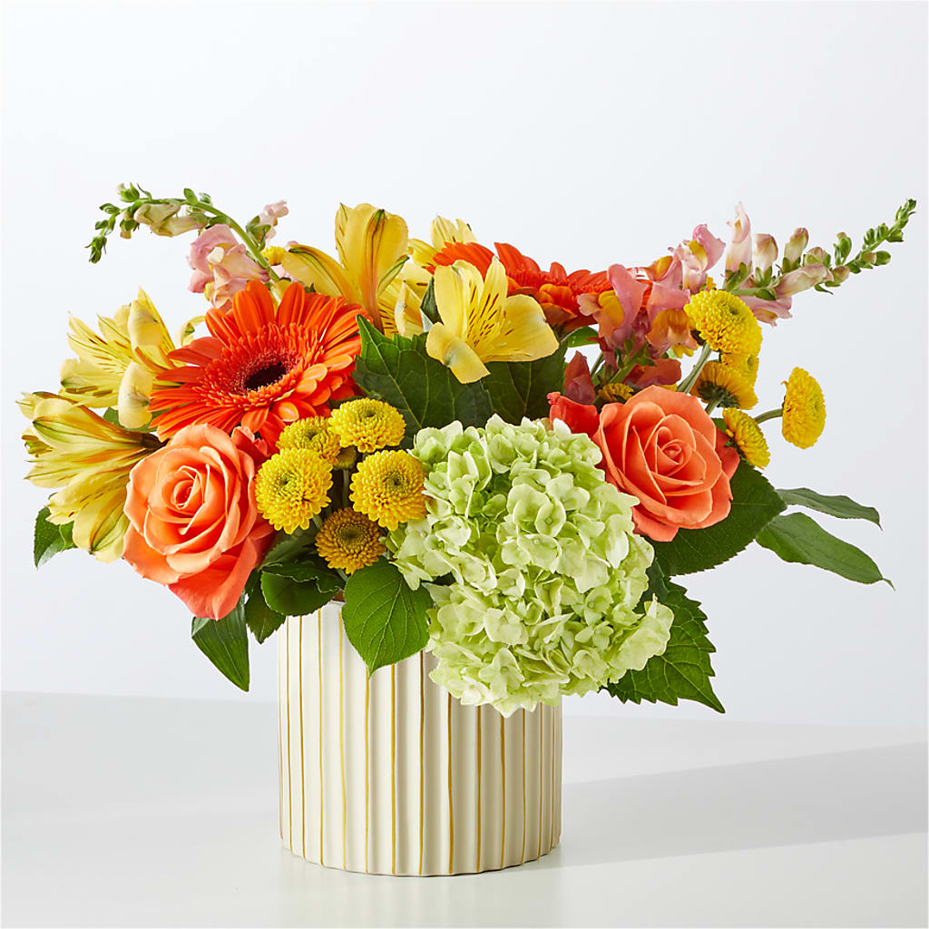 Autumn Sunshine Bouquet with Ivory Vase –  The Gift Garden, Macon GA