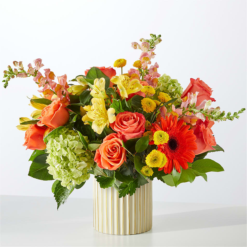 Autumn Sunshine Bouquet with Ivory Vase –  The Gift Garden, Macon GA