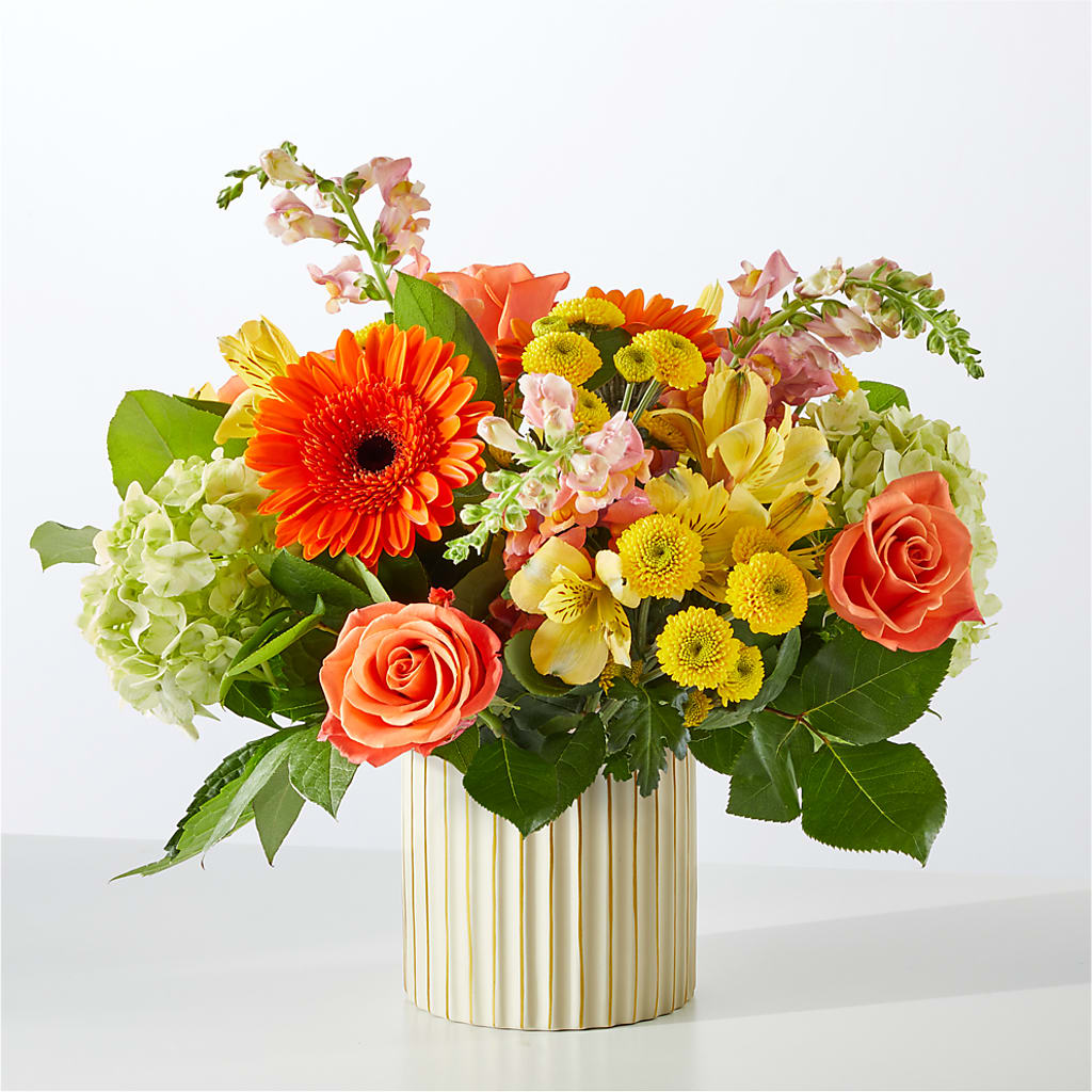 Autumn Sunshine Bouquet with Ivory Vase –  The Gift Garden, Macon GA