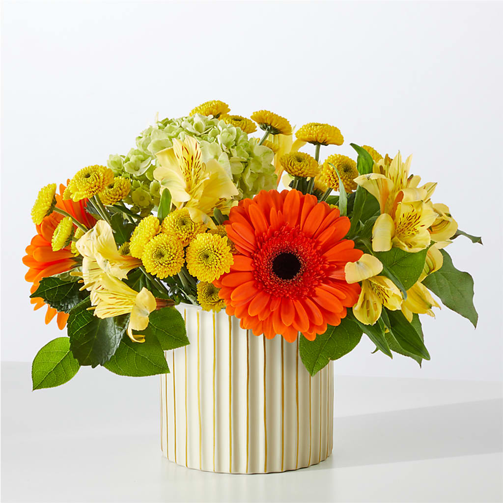 Autumn Sunshine Bouquet with Ivory Vase –  The Gift Garden, Macon GA