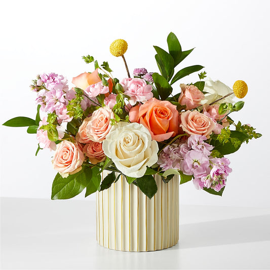 French Market Bouquet with Ivory Vase