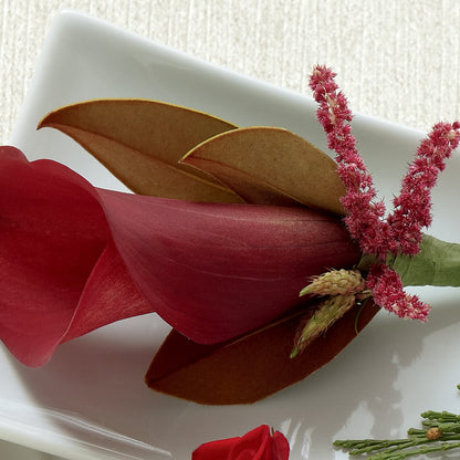 Red Calla Boutonniere –  The Gift Garden, Macon GA